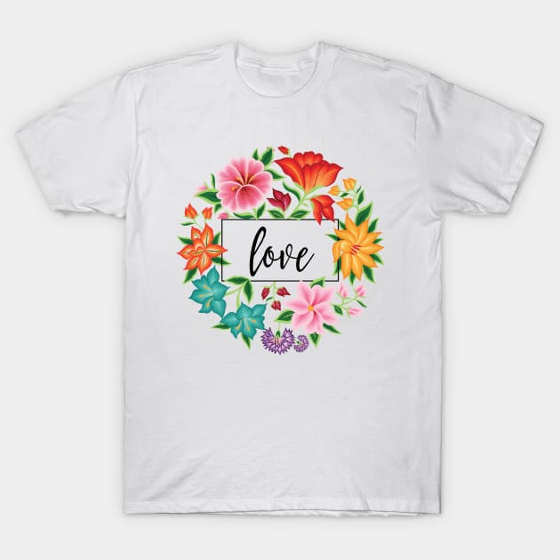 Floral Love T-Shirt by Akbaly